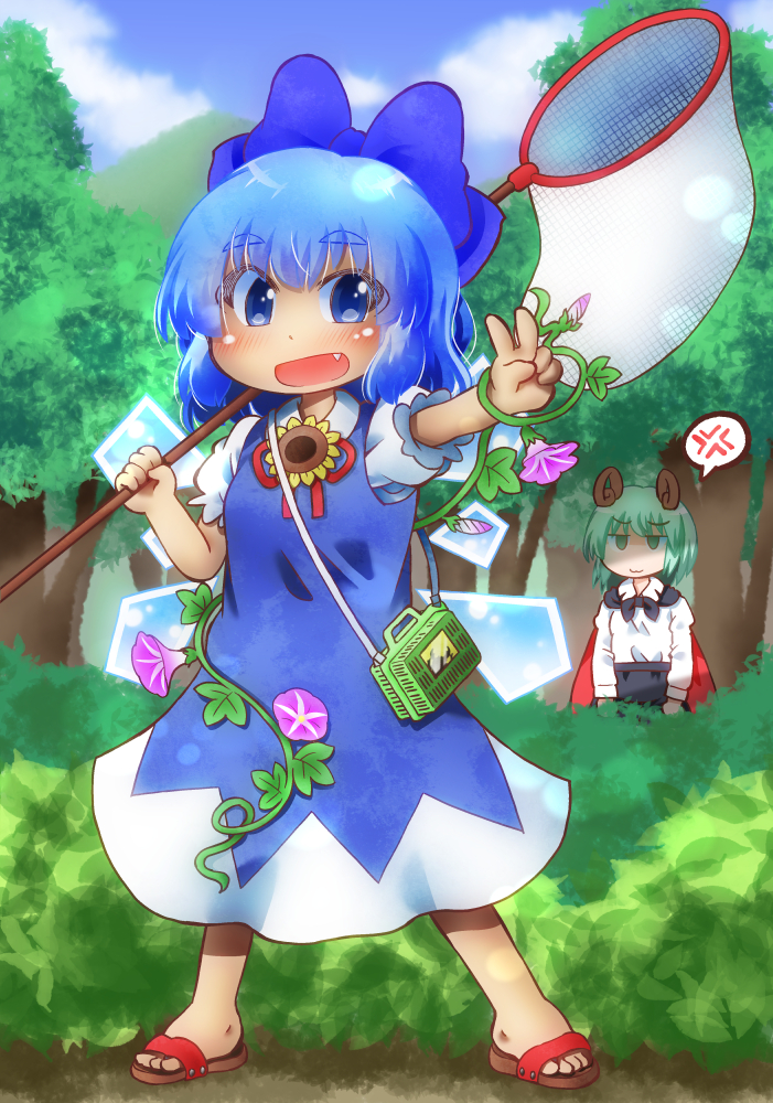cirno, wriggle nightbug, and tanned cirno (touhou) drawn by matty_(zuwzi)