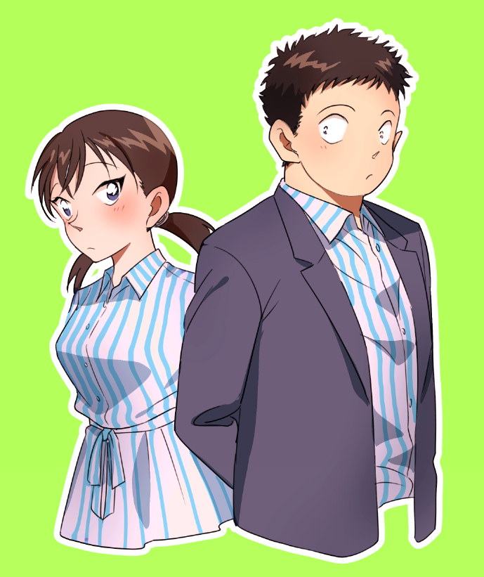 miike naeko and chiba kazunobu (meitantei conan) drawn by czech_gana