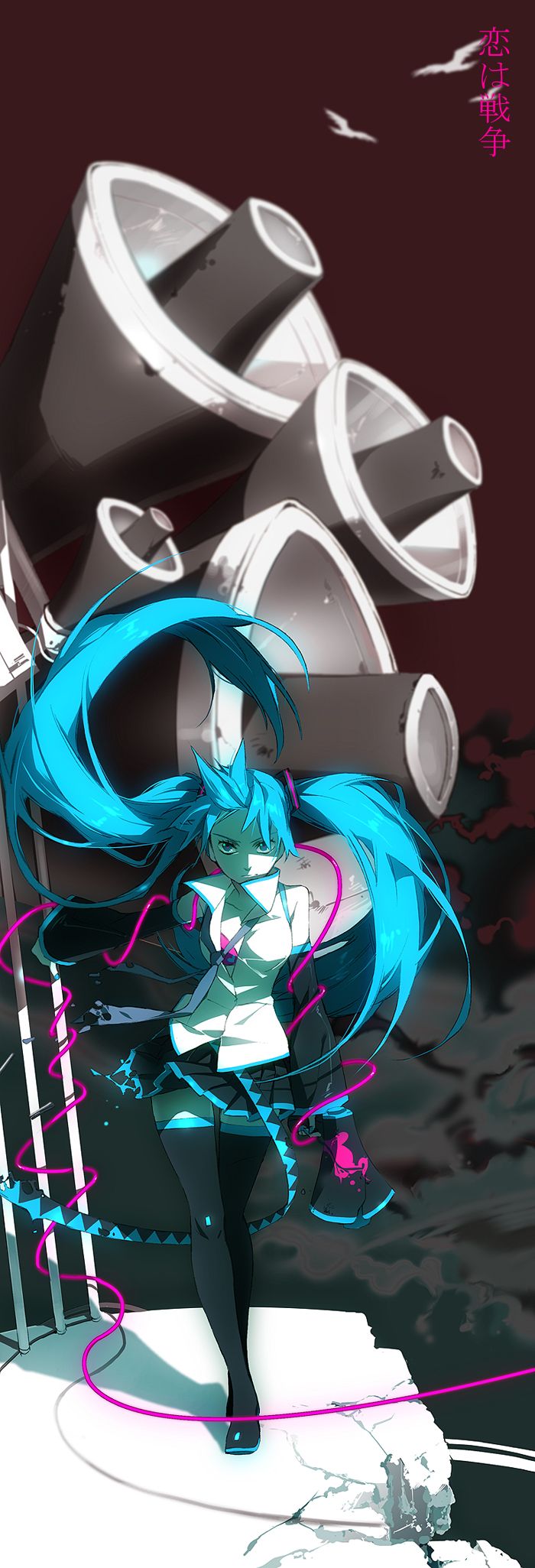 hatsune miku (vocaloid and 1 more) drawn by yang_(binari)