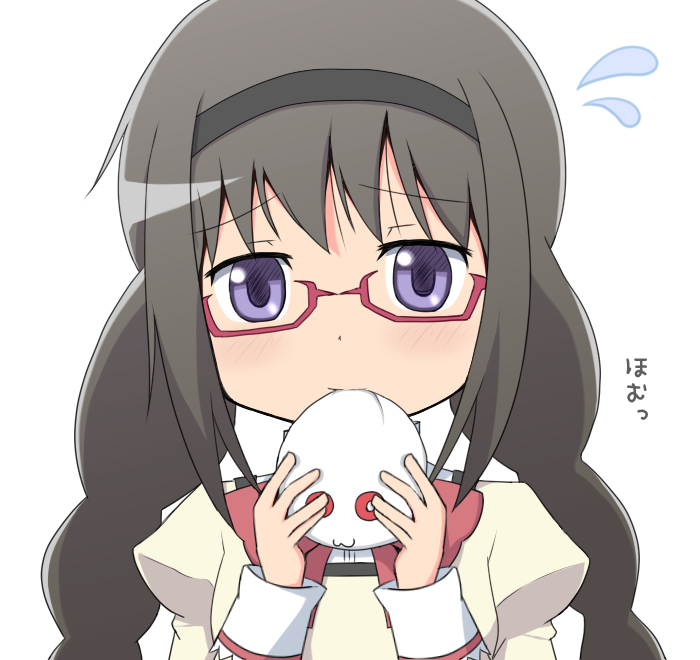 akemi homura and kyubey (mahou shoujo madoka magica) drawn by mai_(t-5)