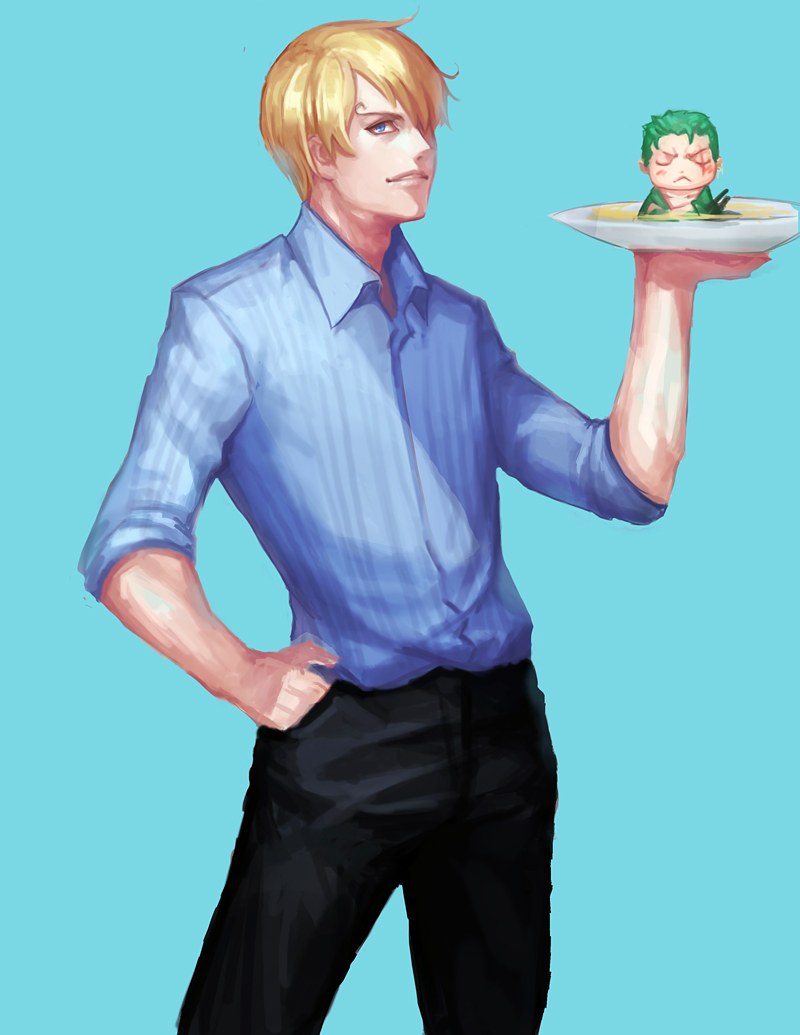 roronoa zoro and sanji (one piece) drawn by ping_(caoyanping198793)
