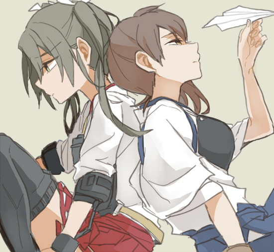 kaga and zuikaku (kantai collection) drawn by ree_(re-19)