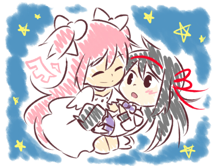 akemi homura, kaname madoka, and ultimate madoka (mahou shoujo madoka magica) drawn by ange_(angeban93)