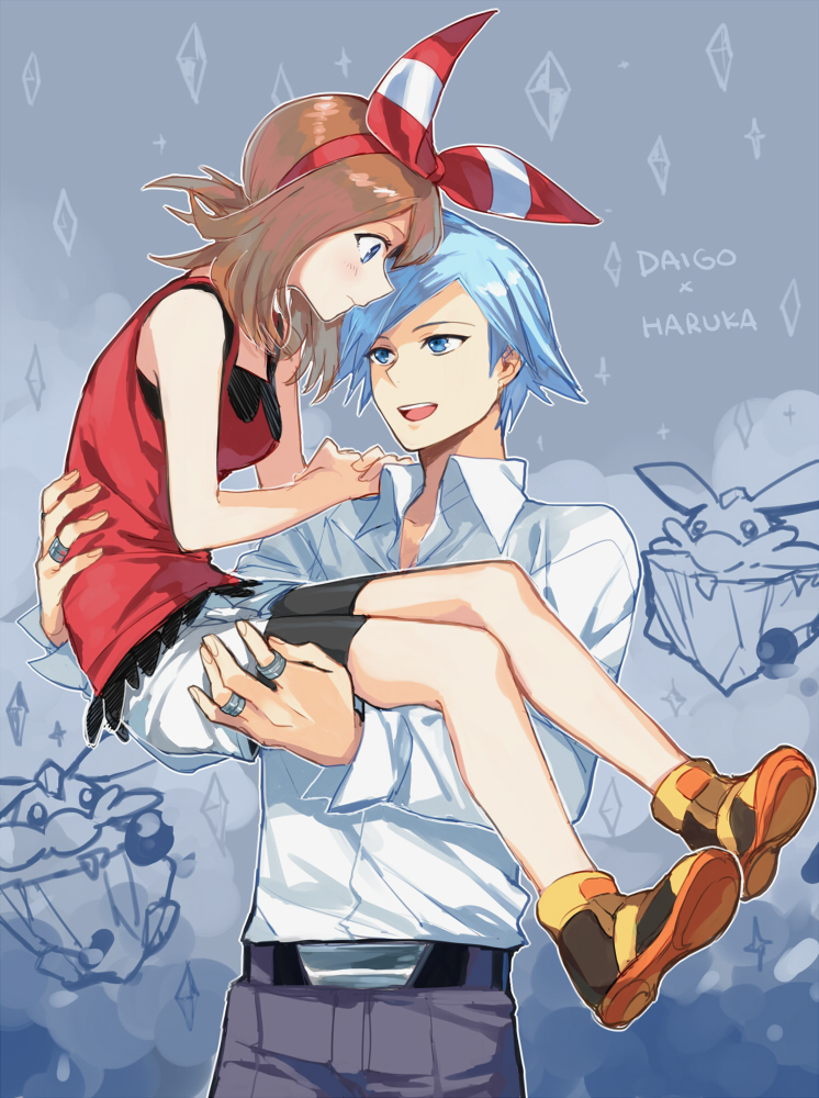 may and steven stone (pokemon and 1 more) drawn by cezaria