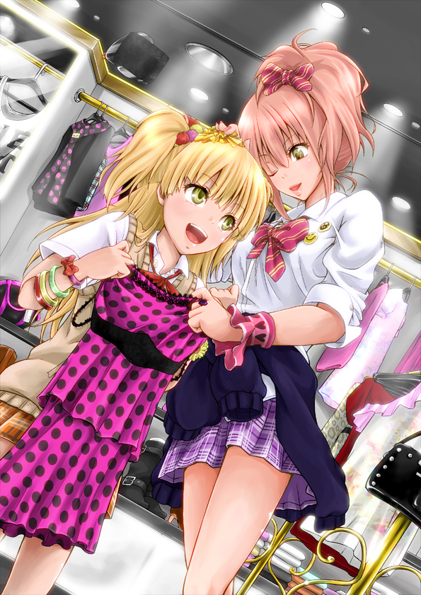 jougasaki mika and jougasaki rika (idolmaster and 1 more) drawn by kimura_neito