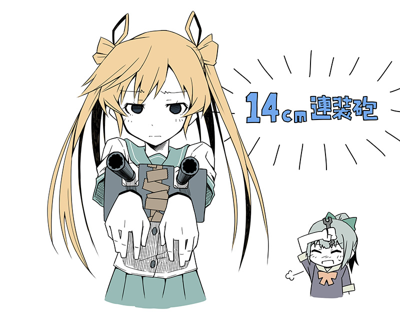 yuubari and abukuma (kantai collection) drawn by akakage_red