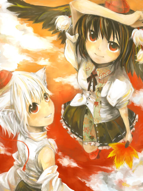 shameimaru aya and inubashiri momiji (touhou) drawn by yutapo