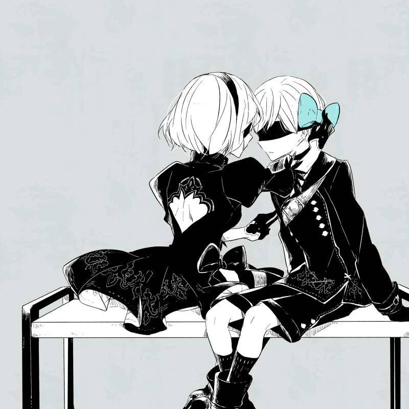 2b and 9s (nier and 1 more) drawn by hami_(lvct)