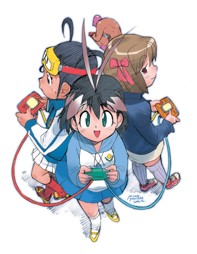 sakuragasaki fubuki, mr.mystery, juumonji chizuru, and hanako kokobunji (arcade gamer fubuki) drawn by yoshizaki_mine