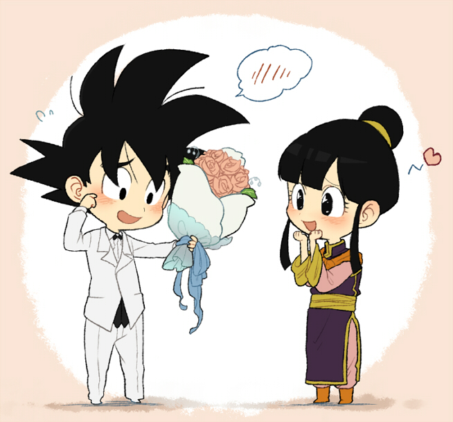son goku and chi-chi (dragon ball and 1 more) drawn by petagon | Danbooru