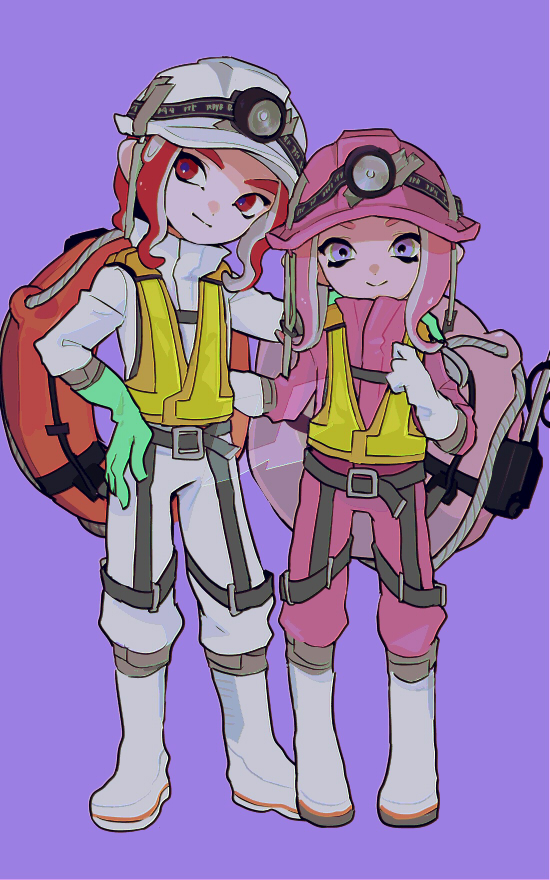 octoling player character, octoling girl, and octoling boy (splatoon) drawn by imaikuy0
