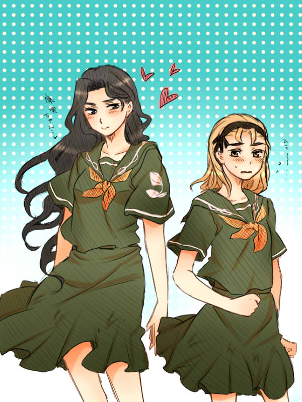 hirose koichi and yamagishi yukako (jojo no kimyou na bouken and 1 more) drawn by kamiki