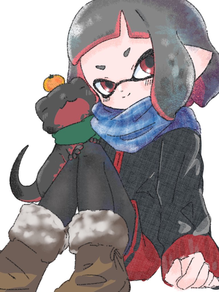 inkling player character and inkling girl (splatoon) drawn by kyu_ikag