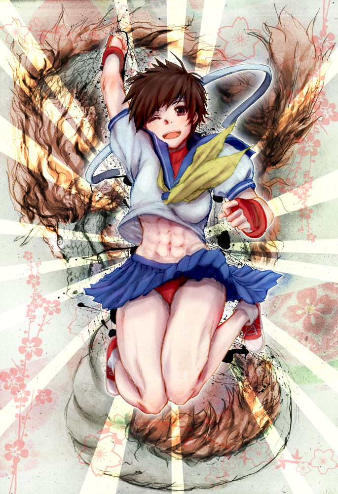 kasugano sakura (street fighter and 1 more) drawn by 3e