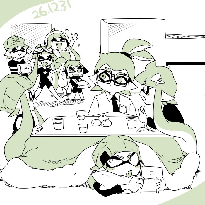 inkling player character, inkling girl, and inkling boy (splatoon and 1 more) drawn by nana_(raiupika)