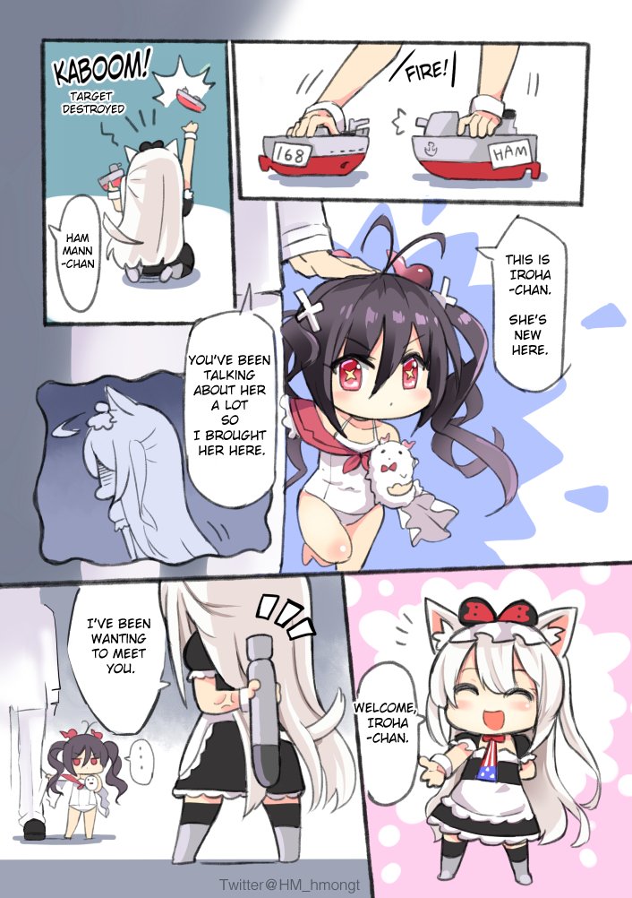 commander, hammann, and i-168 (azur lane) drawn by hm_(hmongt)