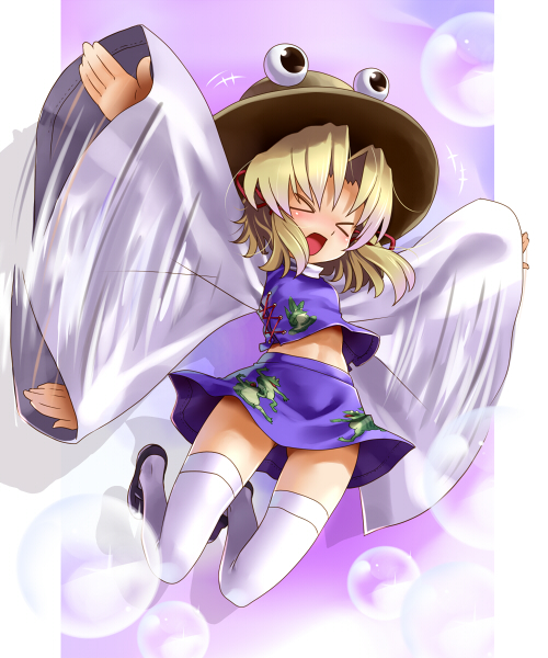moriya suwako and pyonta (touhou and 1 more) drawn by katahira_masashi