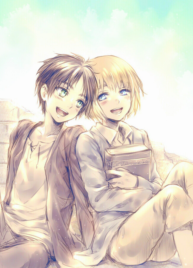 eren yeager and armin arlert (shingeki no kyojin) drawn by kino25_n