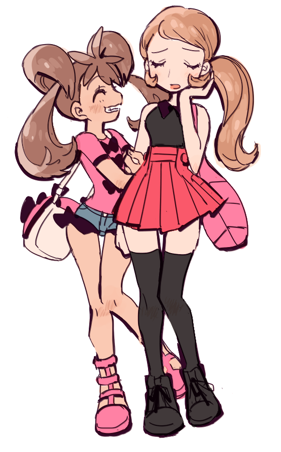 serena and shauna (pokemon and 1 more) drawn by numata