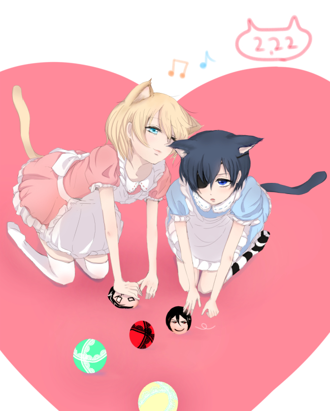 ciel phantomhive, sebastian michaelis, alois trancy, and claude faustus (kuroshitsuji) drawn by roko_(rkrk_s)