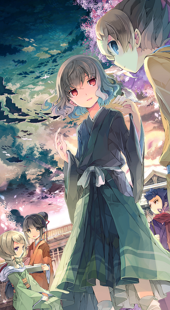 shindou takuto, matsukaze tenma, tsurugi kyousuke, yamana akane, and okatsu (inazuma eleven and 2 more) drawn by fruit_punch