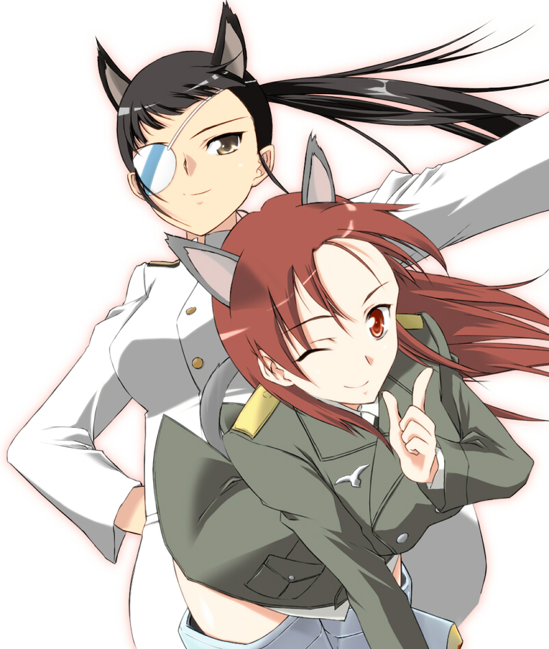 sakamoto mio and minna-dietlinde wilcke (world witches series and 1 more) drawn by sayu_(mio-mosa)