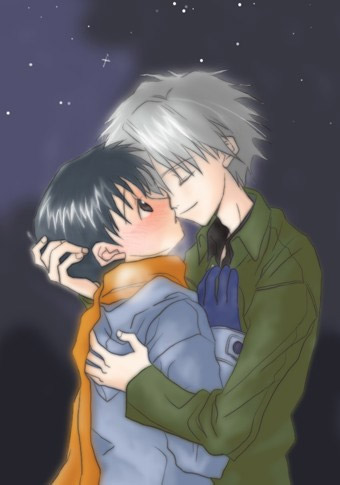ikari shinji and nagisa kaworu (neon genesis evangelion)