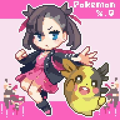 marnie, morpeko, and team yell grunt (pokemon and 1 more) drawn by oyuzaki_(ayuzaki)