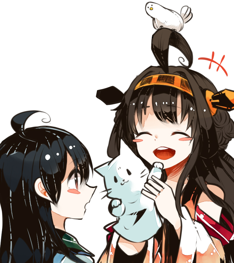 kongou and ushio (kantai collection) drawn by itomugi-kun