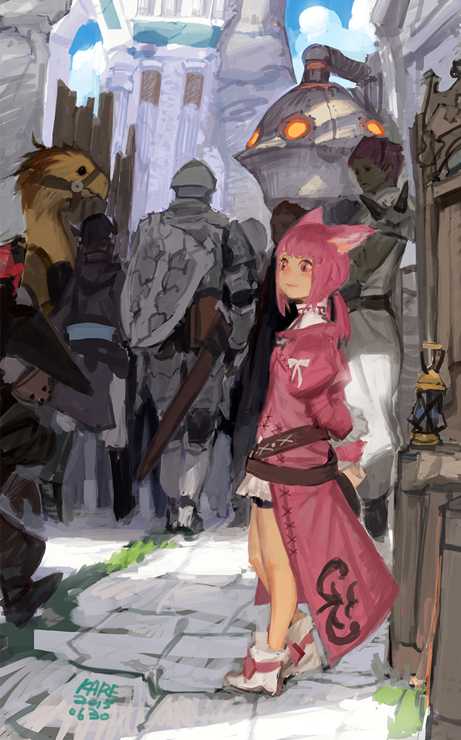 t'kebbe (final fantasy and 1 more) drawn by kare_huang