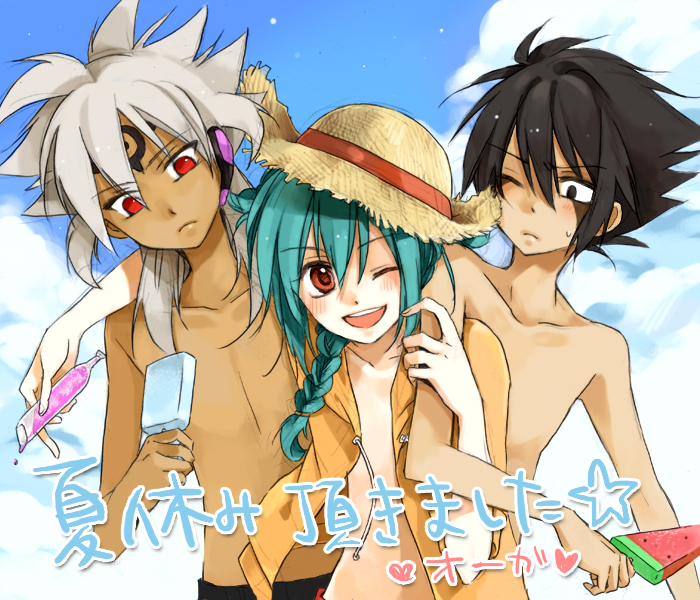 mistorene callus, baddap sleed, and eska bamel (inazuma eleven) drawn by kyou_(nodobotokemax)
