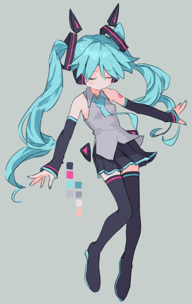 hatsune miku (vocaloid) drawn by kasa_(hitori_sanka)