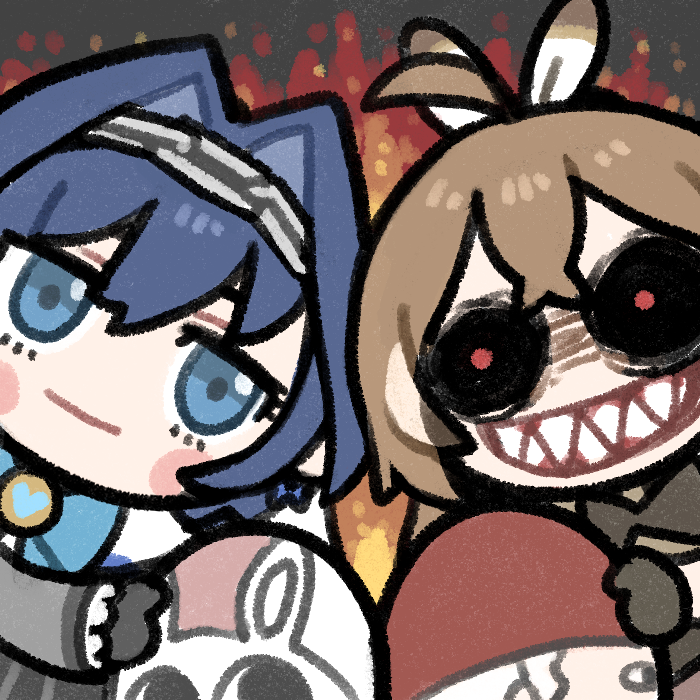 ouro kronii, nanashi mumei, and nightmare (hololive and 1 more) drawn by clipe