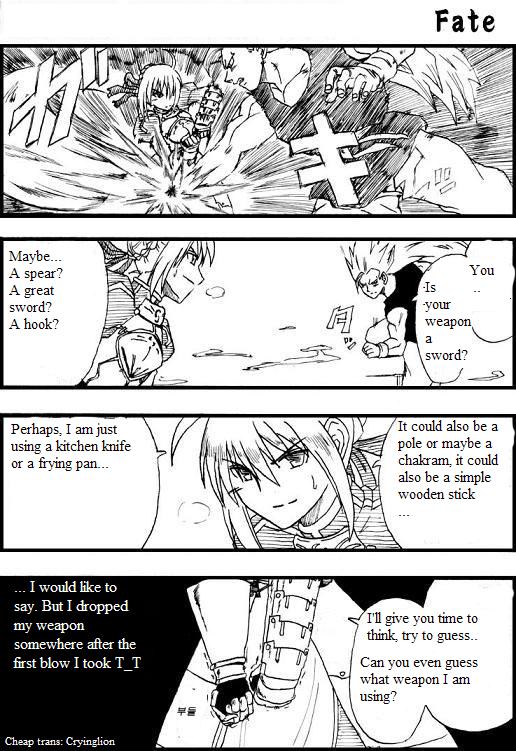artoria pendragon, saber, and son goku (fate and 3 more)