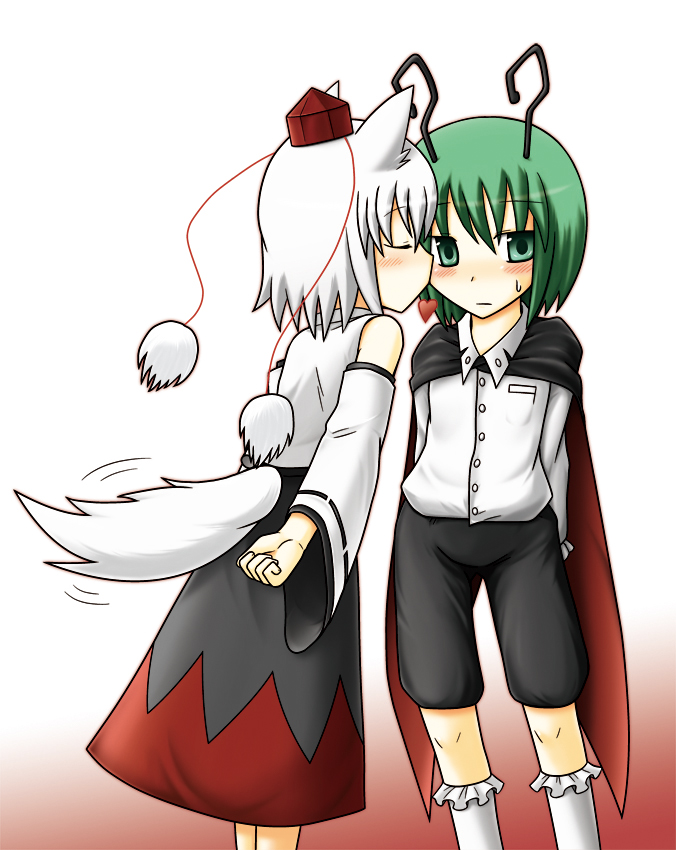 inubashiri momiji and wriggle nightbug (touhou) drawn by ragai_(moins666)