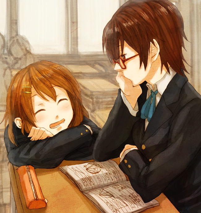hirasawa yui and manabe nodoka (k-on!) drawn by fukutarou_(enji127)