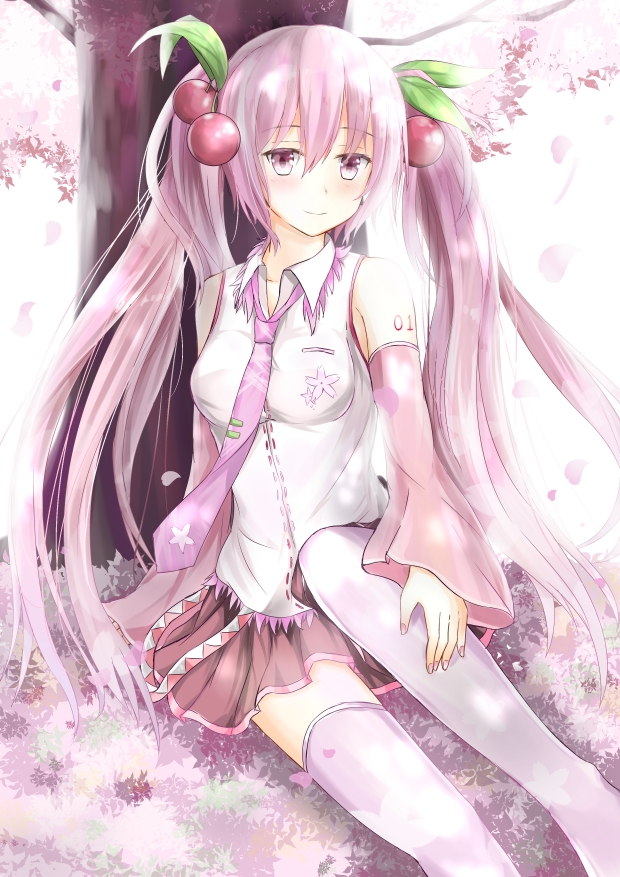 hatsune miku and sakura miku (vocaloid) drawn by konka