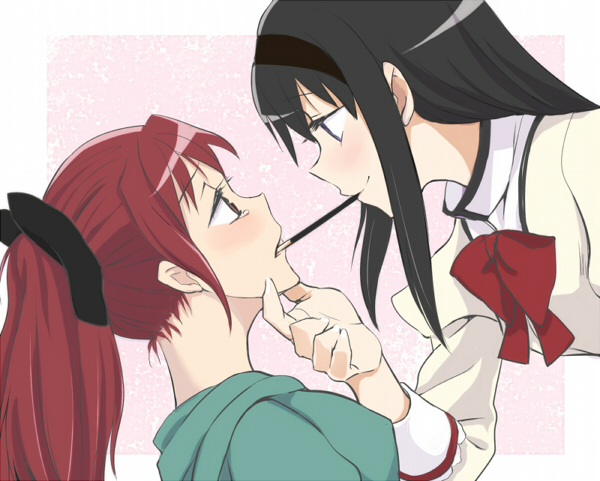 akemi homura and sakura kyoko (mahou shoujo madoka magica) drawn by chameleon_(ryokucha_combo)