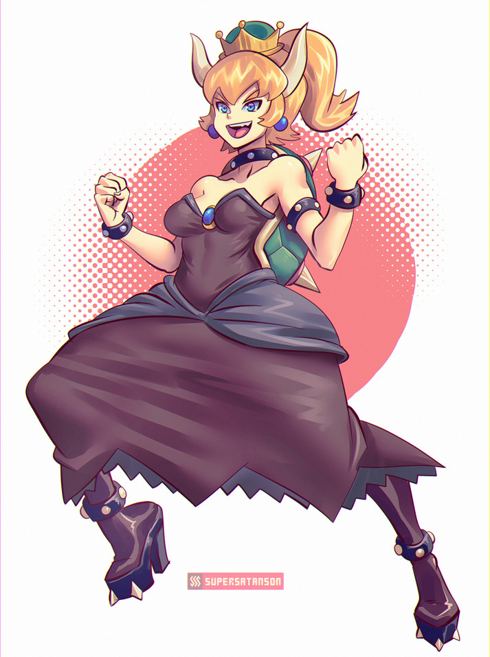 bowsette (mario and 1 more) drawn by supersatanson