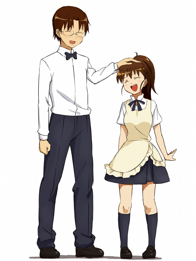 taneshima popura and takanashi souta (working!!) drawn by shibasaki_shouji