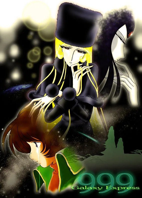 maetel, hoshino tetsurou, and la andromeda promethium (ginga tetsudou 999) drawn by motoro