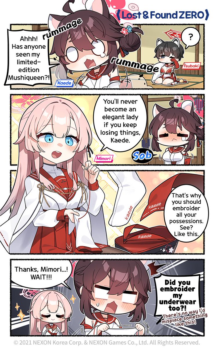 tsubaki, kaede, and mimori (blue archive) drawn by donmin_h