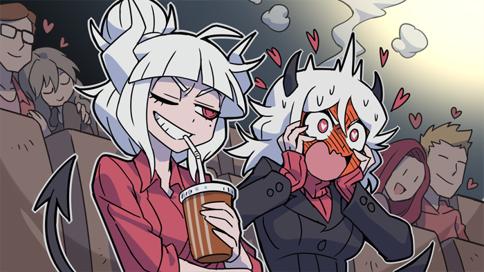 lucifer and modeus (helltaker) drawn by kyo-hei_(kyouhei)