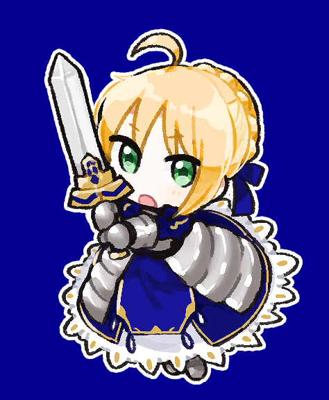 artoria pendragon and saber (fate and 1 more) drawn by fc_(efushii)