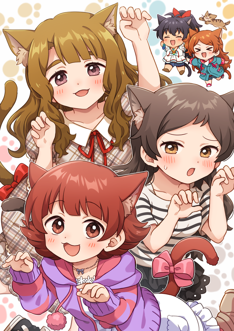 ganaha hibiki, kitazawa shiho, ogami tamaki, miyao miya, and nonohara akane (idolmaster and 2 more) drawn by hiiringu