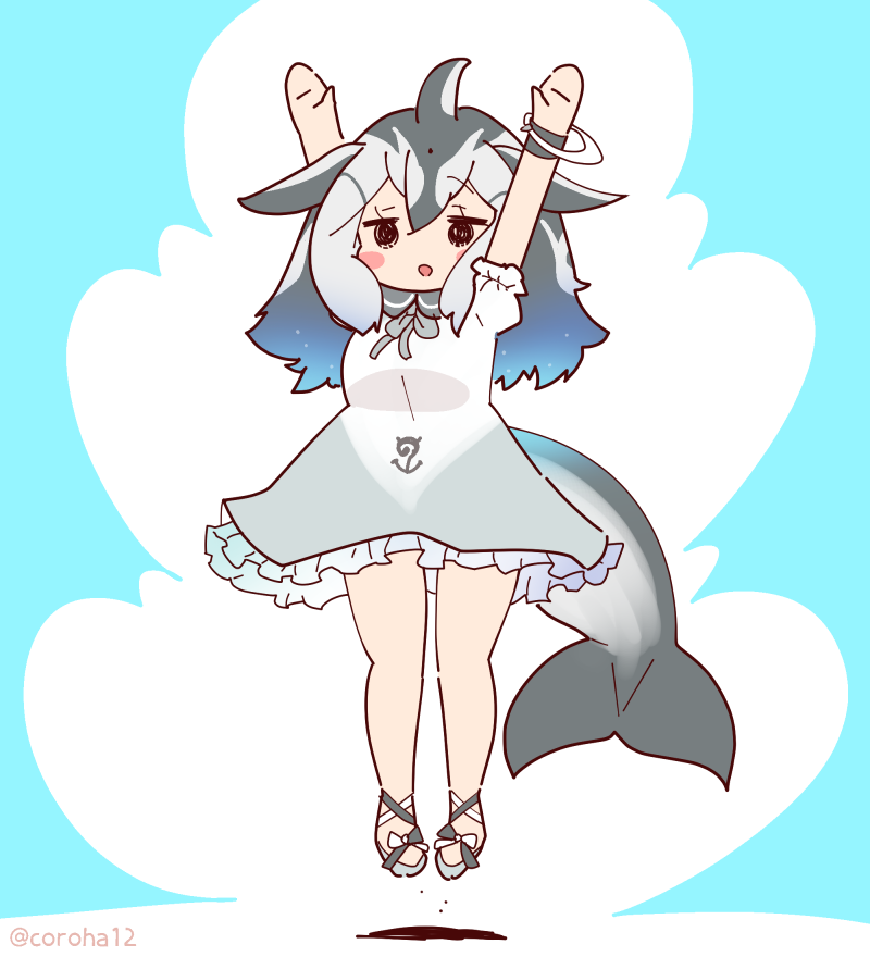 pacific white-sided dolphin (kemono friends) drawn by coroha