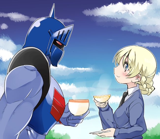 darjeeling and robin mask (girls und panzer and 1 more) drawn by nanamatsu_kenji