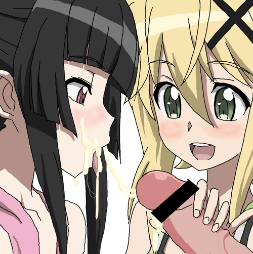 akatsuki kirika and tsukuyomi shirabe (senki zesshou symphogear) drawn by a-san_(nijie24080)