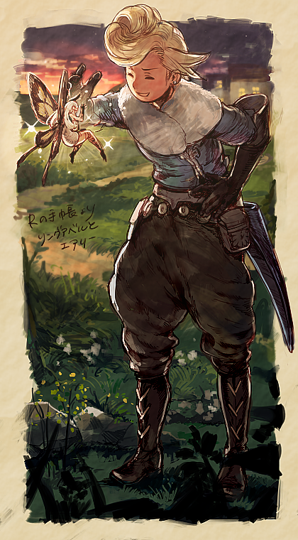 airy and ringabel (bravely default and 1 more) drawn by nagi_(giraf07)