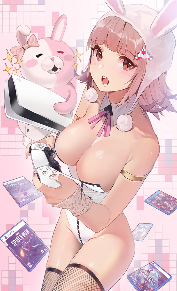 nanami chiaki and monomi (danganronpa and 11 more) drawn by damda